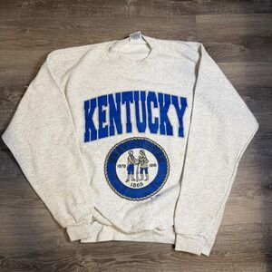 Vintage 90s 20/20 Sport University of Kentucky Wildcats Sweatshirt XL Grey USA